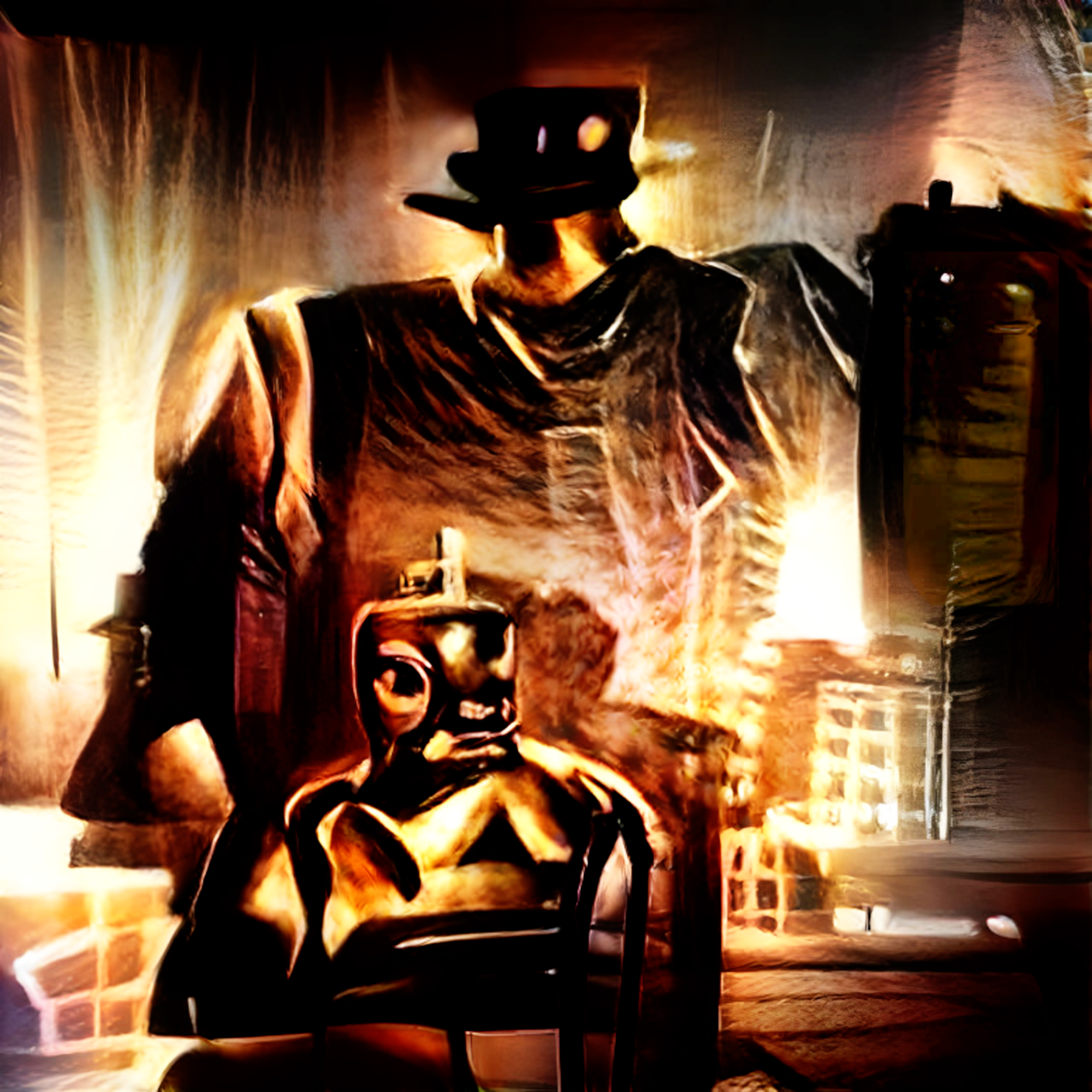 Robot Noir — 3D Render + Paintover