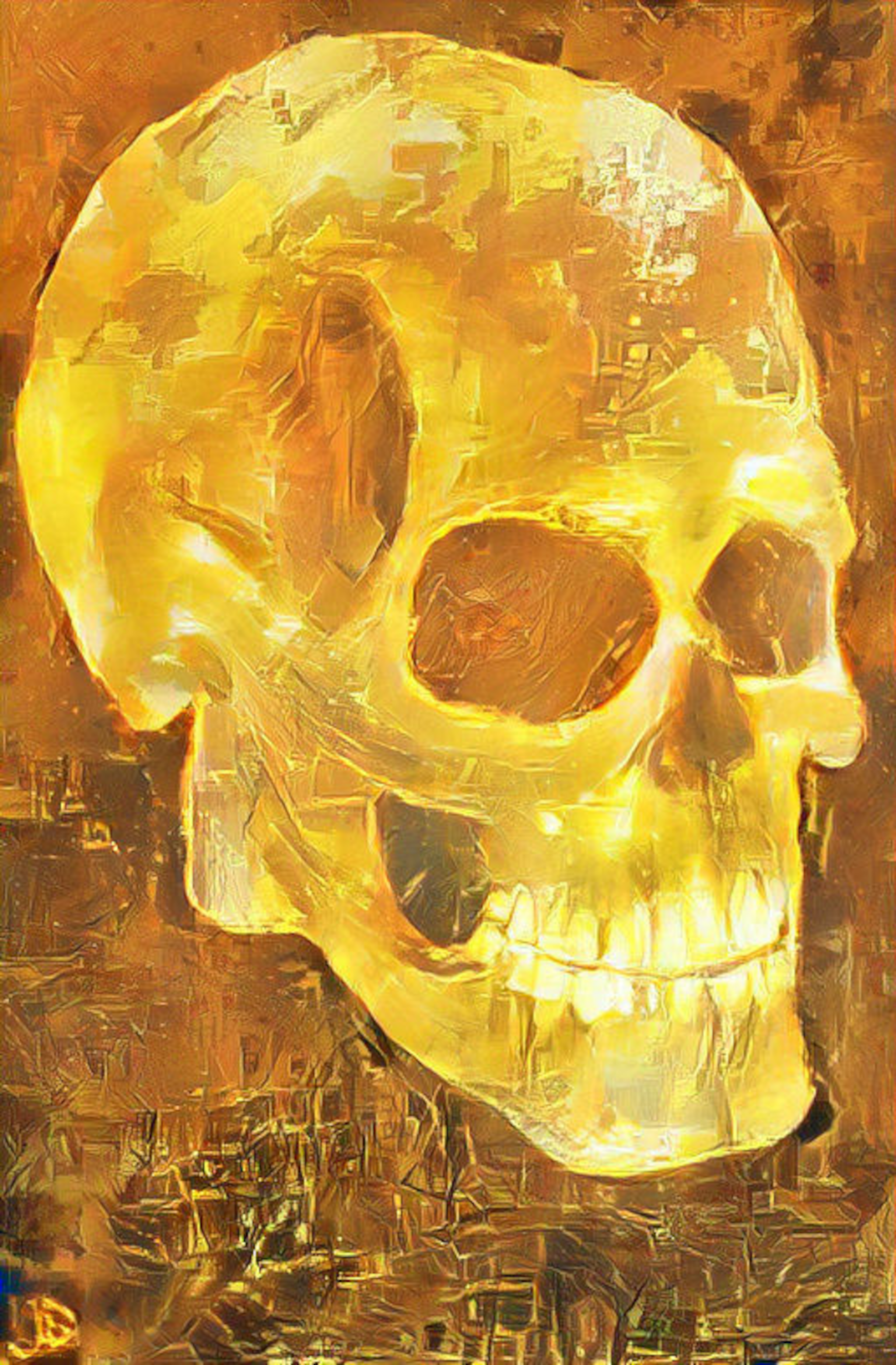 Skull Study — Mixed Media Illustration